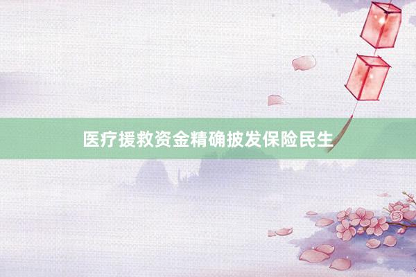医疗援救资金精确披发保险民生